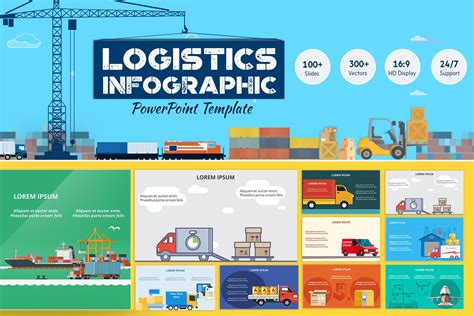 Logistics Powerpoint Infographic Set Creative Daddy