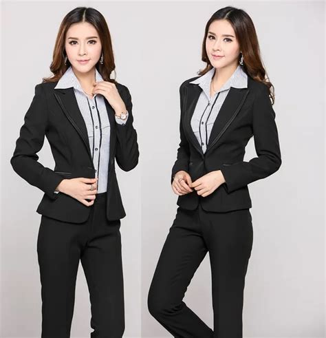 New 2015 Autumn Winter Formal Pantsuits Women Suits With Pant And Top