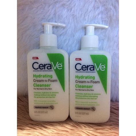 Cerave Hydrating Cream To Foam Facial Cleanser With Hyaluronic Acid