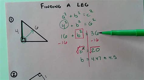 Finding A Leg Of A Right Triangle Youtube
