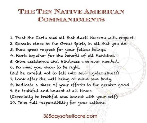 The Native American Ten Commandments Mysticism And Spirituality Pinterest