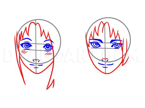 How To Draw Manga Heads Coloring Page Trace Drawing
