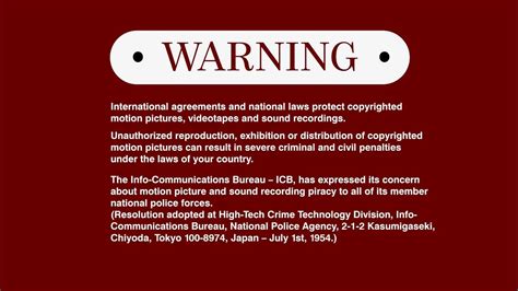 Fbi Warningwarning And Attention Screens In Canada And In Japan