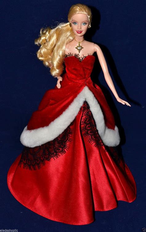 2007 Holiday Barbie Doll In Stunning Santa Dress 015012976557 Ebay