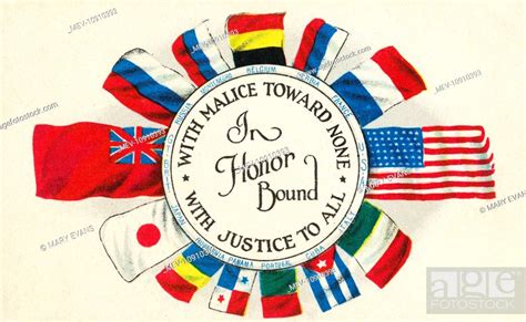 Ww1 Allies Flags With Malice Toward None With Justice To All In
