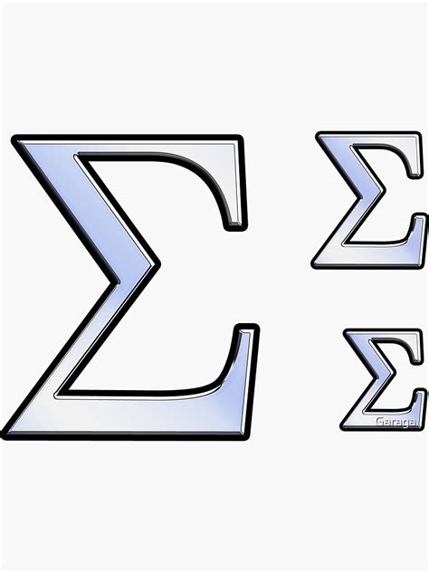 Sigma Greek Letter Symbol Chrome Carbon Style Sticker For Sale By
