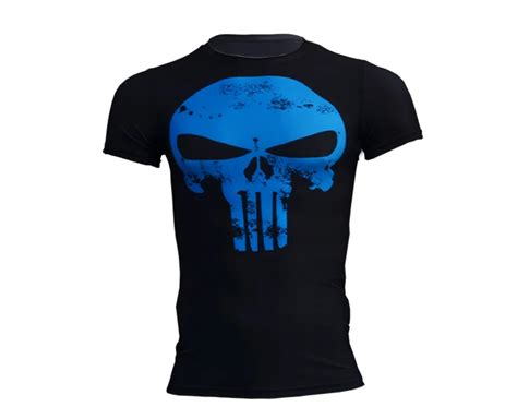 Big Promotion Summer Marvel Comics Superhero Clothes Punisher Skull Drip Polyester T Shirt