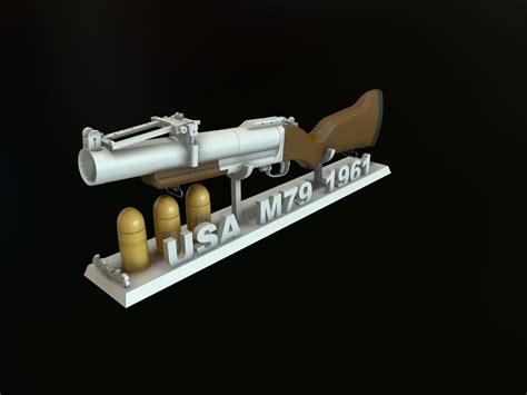 Usa 40mm Grenade Launcher M79 1 6 12 Inch 3d Cgtrader