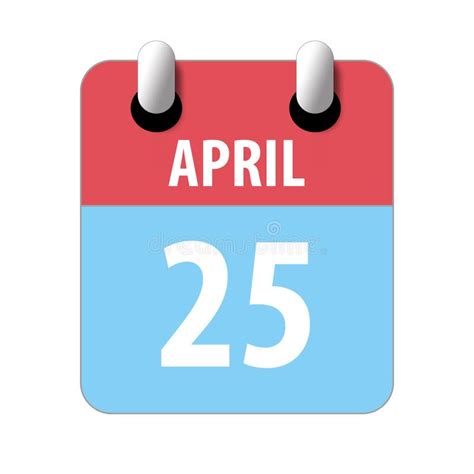 April 25 Calendar Icon Stock Illustration Illustration Of 2019