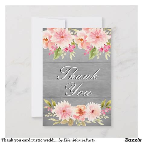 Minted.com has been visited by 10k+ users in the past month Thank you card rustic wedding watercolored flowers | Zazzle.com