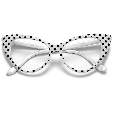 50s Inspired Polka Dot Cat Eye Clear Lens Eye Wear Glasses Eye Wear Glasses Vintage Eye