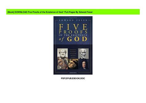 Download Five Proofs Of The Existence Of God Fullpages By Edward Feser