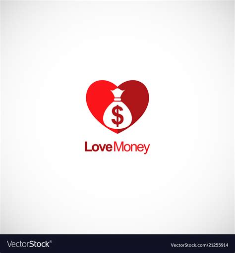 Love Money Heart Logo Royalty Free Vector Image