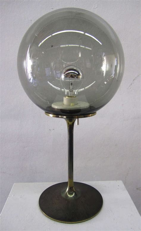 Stemlite Table Lamp With Smoked Glass Shade By Bill Curry For Design Line At 1stdibs