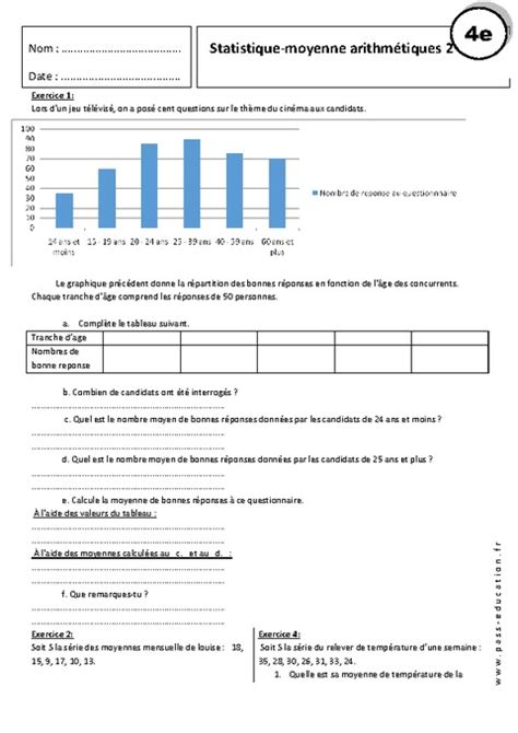 Cours Statistique La Médiane 4ème Exercice Médiane 4ème Stjboon