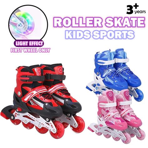 Beginner Kids Sport Inline Skate Roller Skate Shoes Flash Adjustable