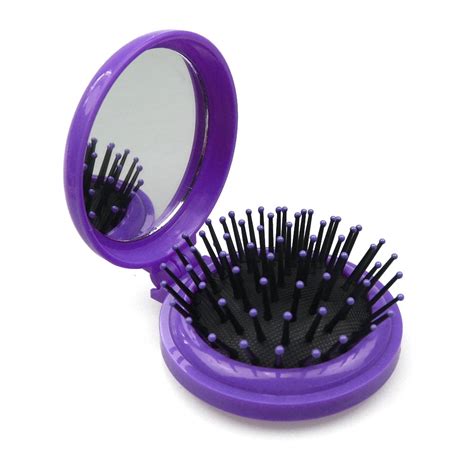 Mini Portable Round Travel Massage Folding Comb Girl Hair Brush With
