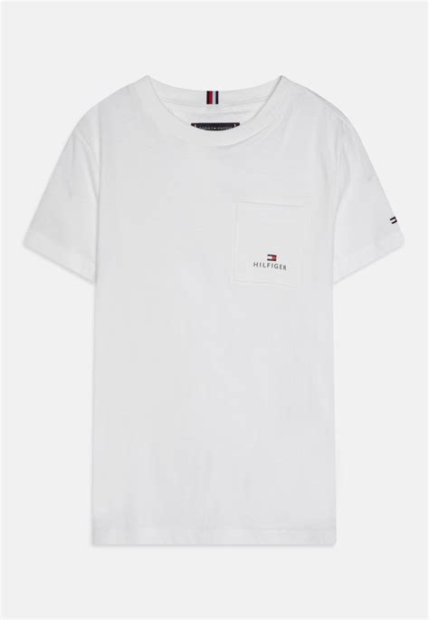 tommy hilfiger essential pocket tee t shirt basic white bianco zalando it