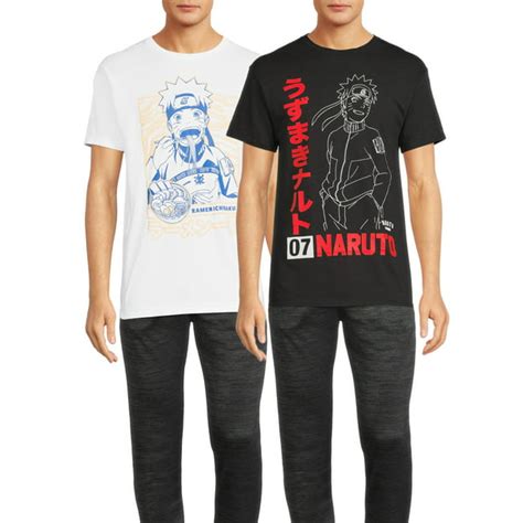 Naruto Shippuden Mens And Big Mens Short Sleeve Graphic T Shirt 2 Pack
