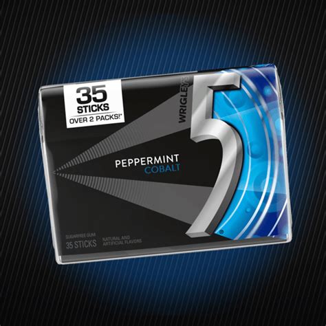 5 gum peppermint cobalt sugarfree chewing gum 35 stick pack 5 gum
