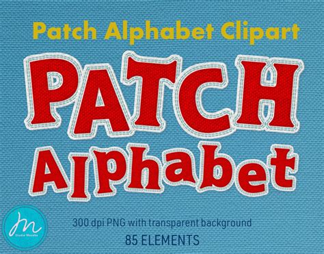 Red Patch Alphabet Digital Applique Font Cloth Texture Etsy