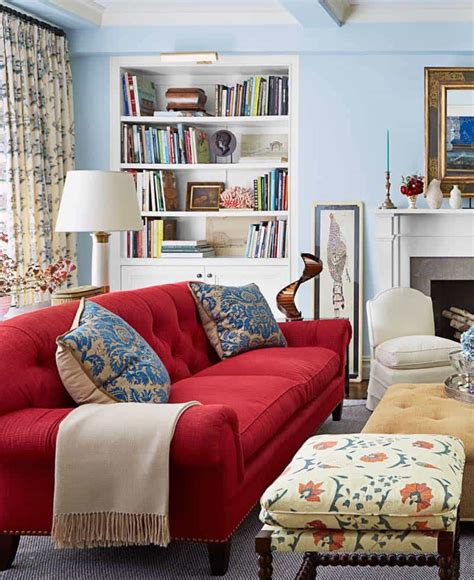 Make a statement with a sofa in a bold color or pattern. Adorable Red Sofas Creating a Modern Impression of Living Room