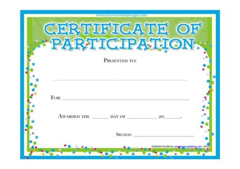 40 Certificate Of Participation Templates Printabletemplates