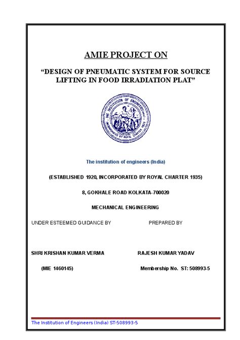 Project Report Sample Master Of Template Document