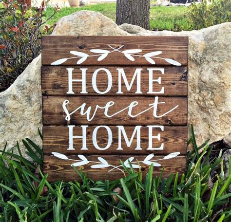 Home Sweet Home 12x12 Personalized Wood Sign By Thewoodgrainhome