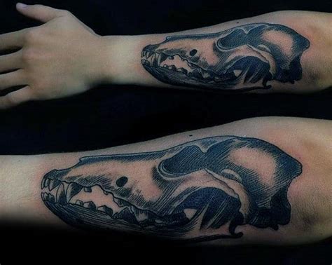 Over the course of history, one of the enduring tattoo designs is the skull. 70 Wolf Skull Tattoo Designs For Men - Masculine Ink Ideas