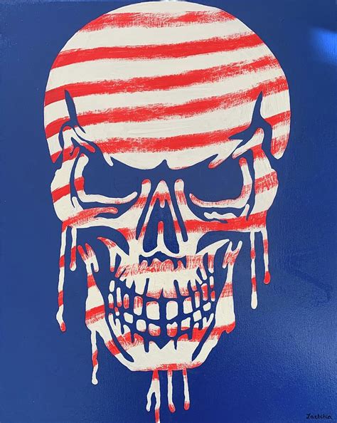 American Flag Skull Painting By Laetitia Vielma Fine Art America