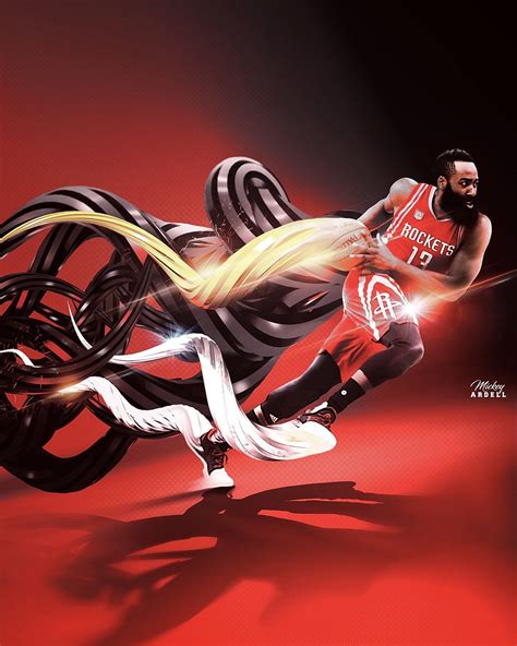 James Harden Houston Rockets Nba Art Wmcskills Nba Art Nba