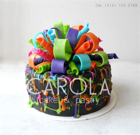 T Cake Neon Bow Cake Pastel Regalo Neón Festeja Con Este