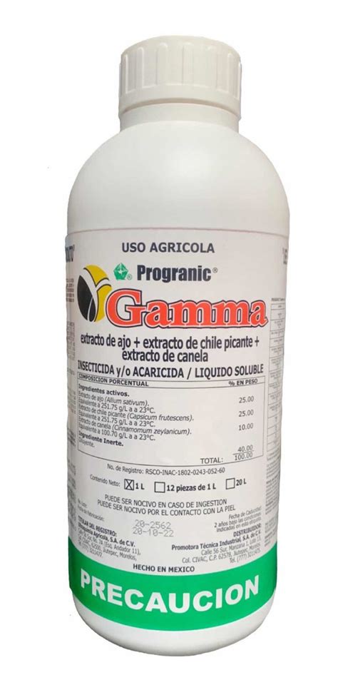 Progranic Gamma Insecticida Extracto Ajo Chile Canela Lt Cronos