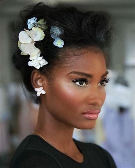 Updo hairstyles for medium hair curly #cuteshorthairdos. 47 Wedding Hairstyles for Black Women To Drool Over 2018