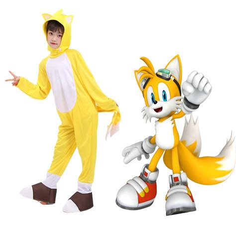 Tails Halloween Costume Sonic The Hedgehog Cartoon Cosplaysuit Onesie
