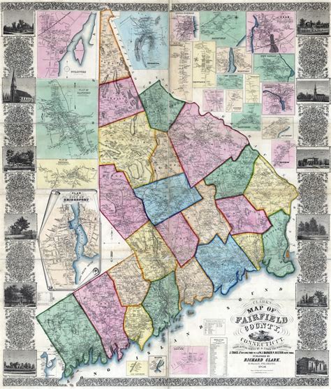 1856 Map Of Fairfield County Connecticut Genealogy Etsy