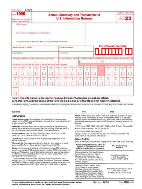 2023 Form Irs 1096 Fill Online Printable Fillable Blank Pdffiller