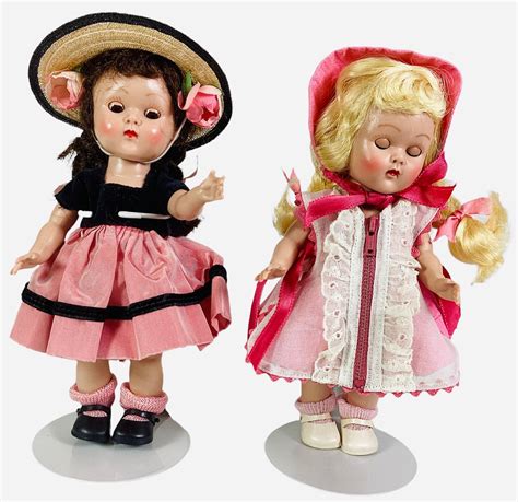 Lot Pair 8 Vogue Ginny Dolls 1954 From The Candy Dandy Series