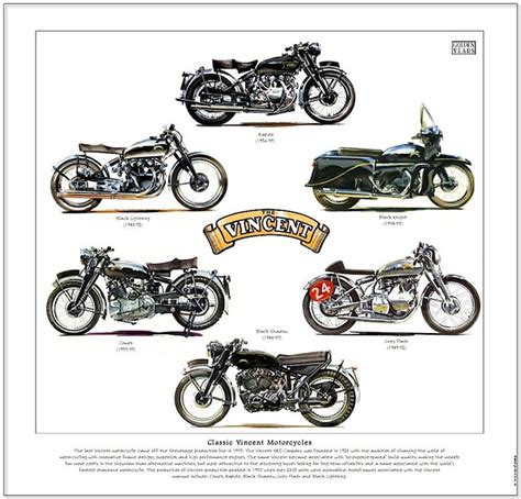 Classic Vincent Motorcycles Fine Art Print Black Shadow Etsy