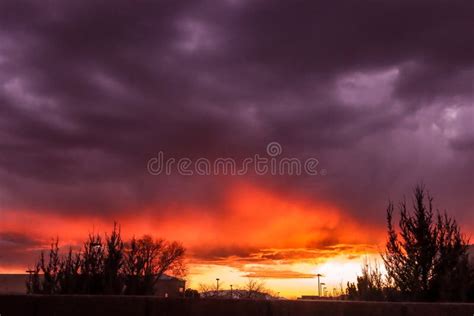 Purple Evening Sky Stock Image Image Of Building Cloudy 239155333
