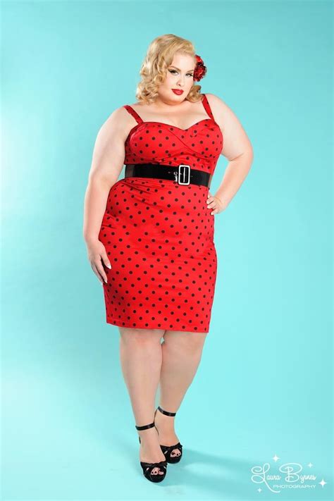 The Vamp Dress In Red With Black Dots By Deadly Dames Plus Sizes