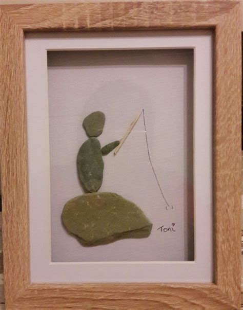 Gone fishing | Pebble art, Rock pictures, Art