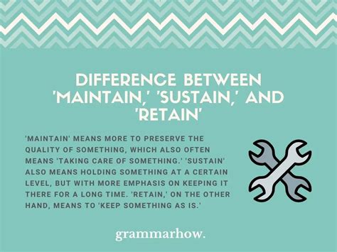 Maintain Vs Sustain Vs Retain Difference Explained