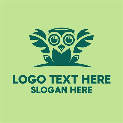 Green Owl Bird Logo Brandcrowd Logo Maker
