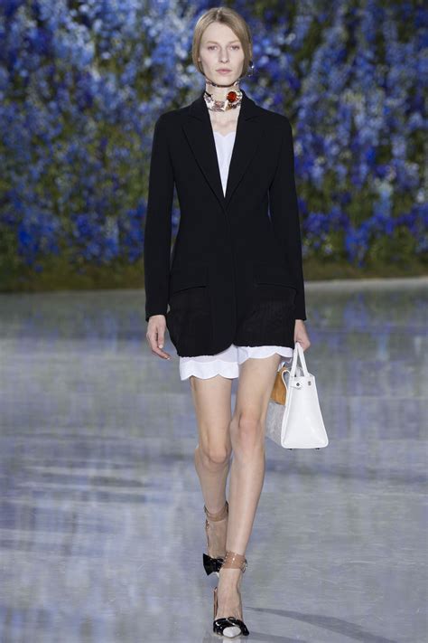Christian Dior Spring 2016 Ready To Wear Collection Black Blazer Shoes