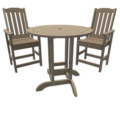 Highwood Lehigh Woodland Brown Counter Height Plastic Outdoor Dining