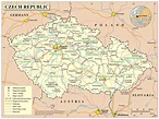 Large detailed political map of Czech Republic with all cities, roads ...