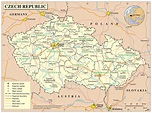 Large detailed political map of Czech Republic with all cities, roads ...