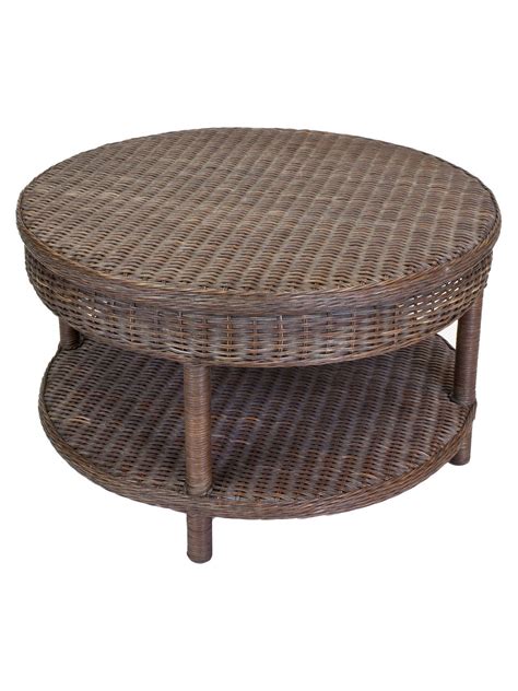 Feature benefit * synthetic wicker finish will not chip or need repainting. Cottage Wicker Round Coffee Table | Coffee table, Wicker ...